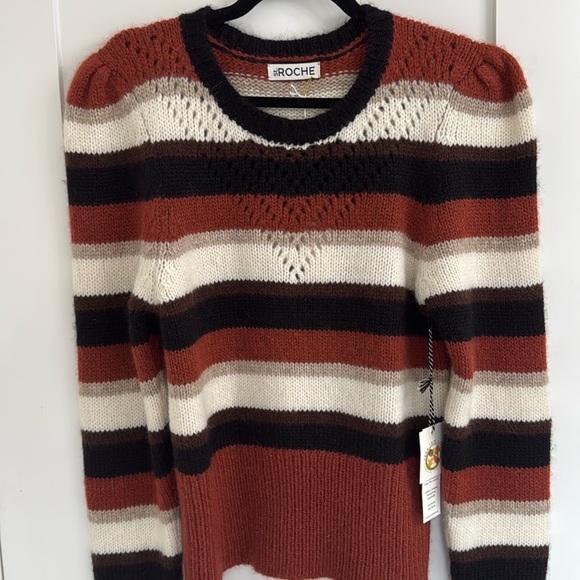 St Roche Sissy Sweater in Autumn Stripe, Sz L - Picture 4 of 11